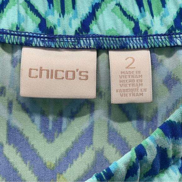 Chico’s Maxi Skirt Women's Size 2 (M/12) Multicolor Geometric Casual Beach Boho - Picture 2 of 8